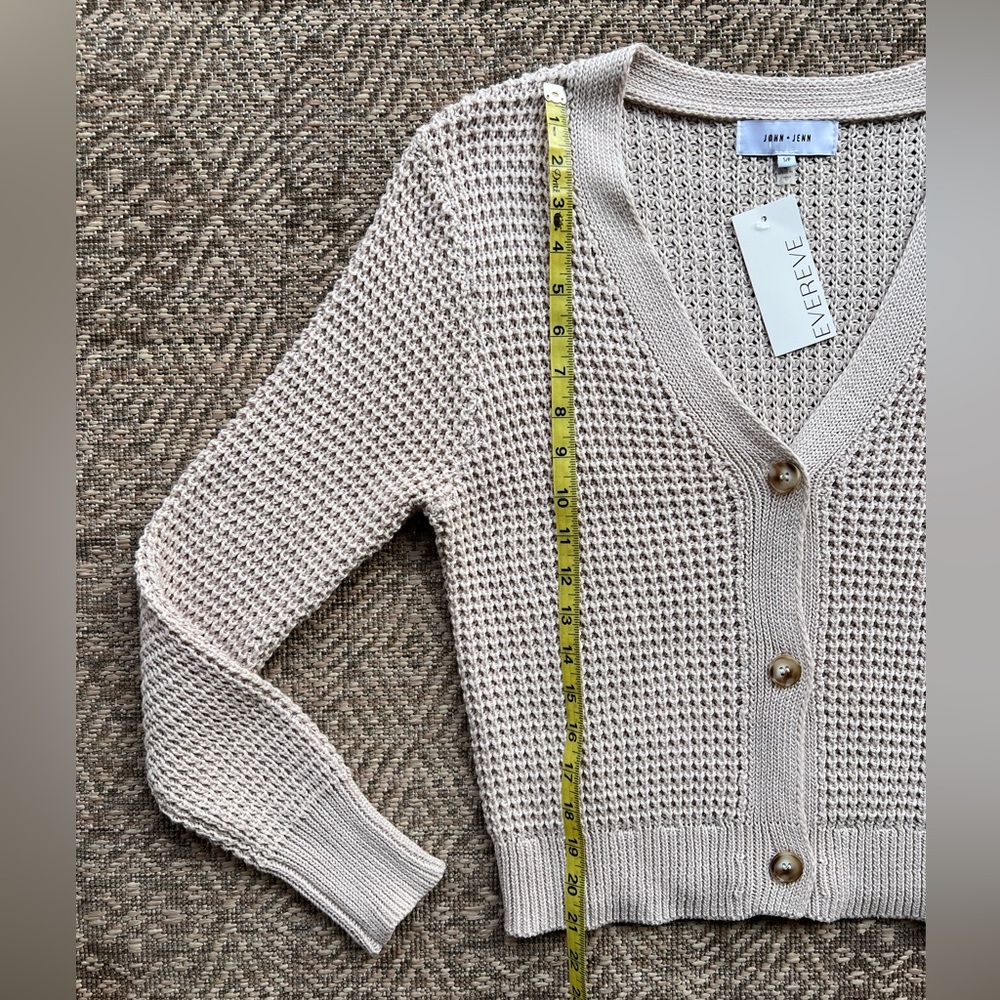 NWT Evereve 100% Cotton Chunky Knit Cardigan - Picture 5 of 9